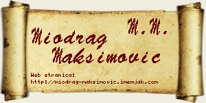 Miodrag Maksimović vizit kartica